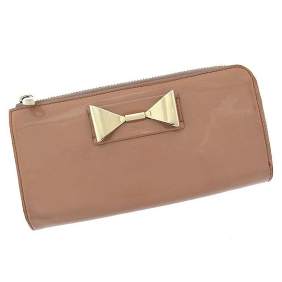 Chloe Wallet Purse Long Wallet Beige Gold Woman Authentic Used - Picture 1 of 5